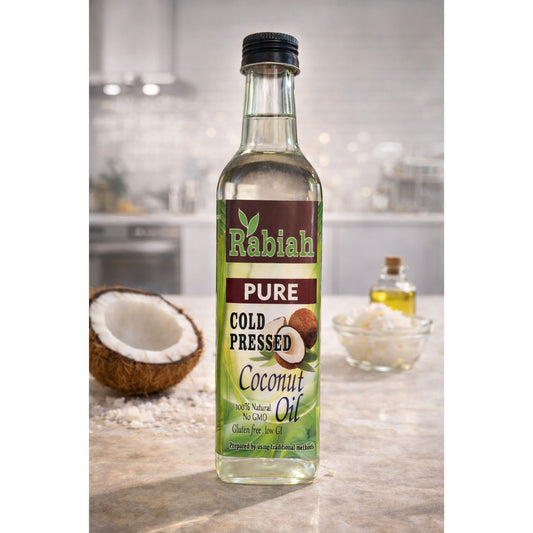 Rabiah Pure Cold Pressed Coconut Oil – 100% Natural | No GMO | Gluten Free