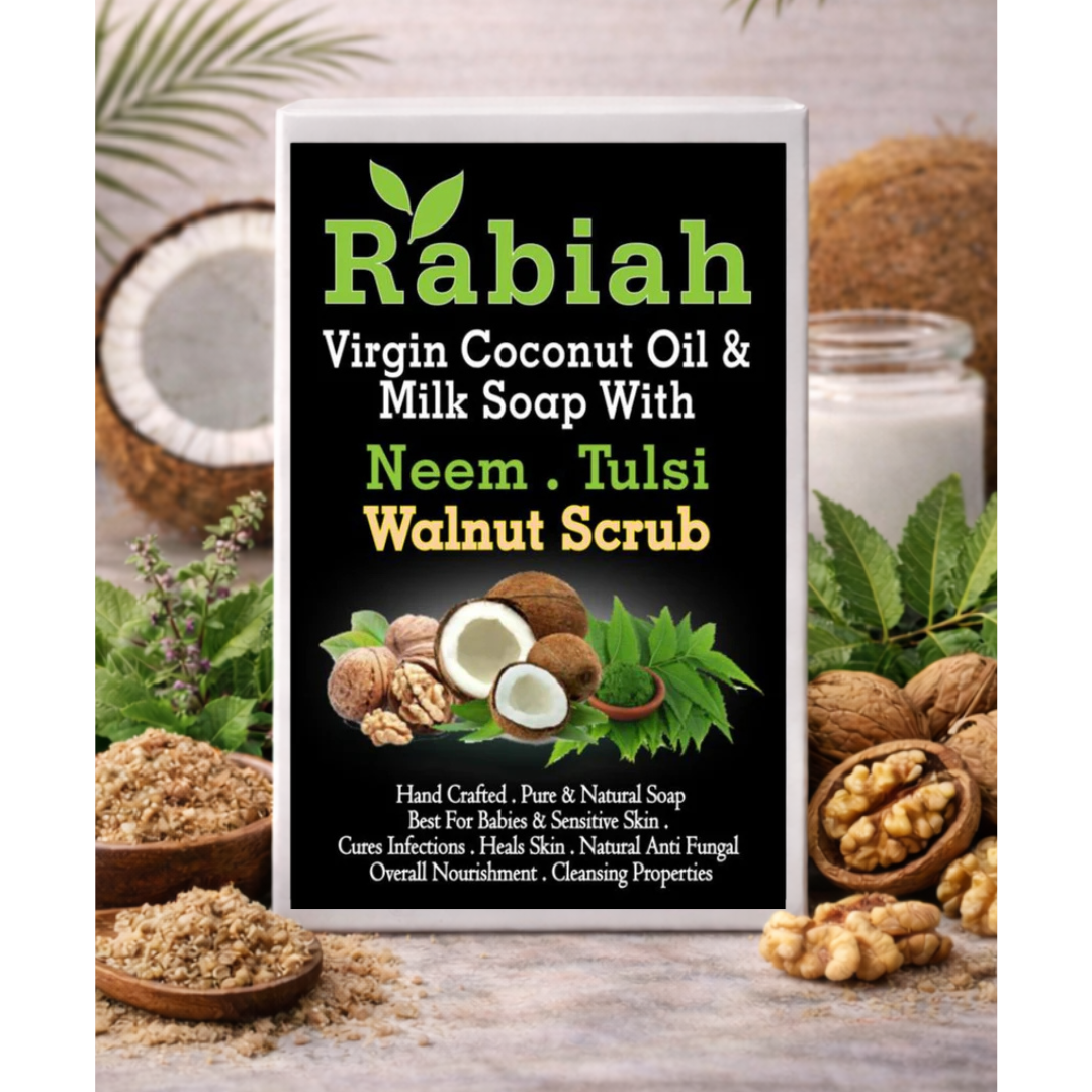 Coconut Milk Soap with Neem, Tulsi & Walnut Scrub