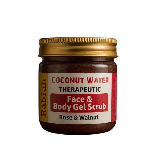 Rabiah Coconut Water Therapeutic Face & Body Gel Scrub – Rose & Walnut