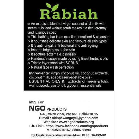 Coconut Milk Soap with Neem, Tulsi & Walnut Scrub