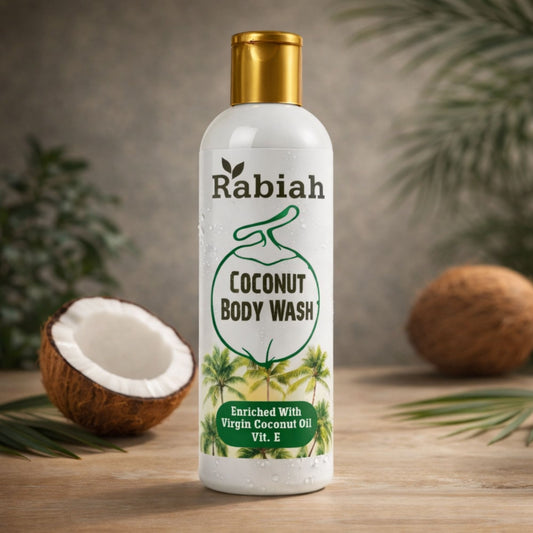 Rabiah Coconut Body Wash with Virgin Coconut Oil & Vitamin E (200 ml)
