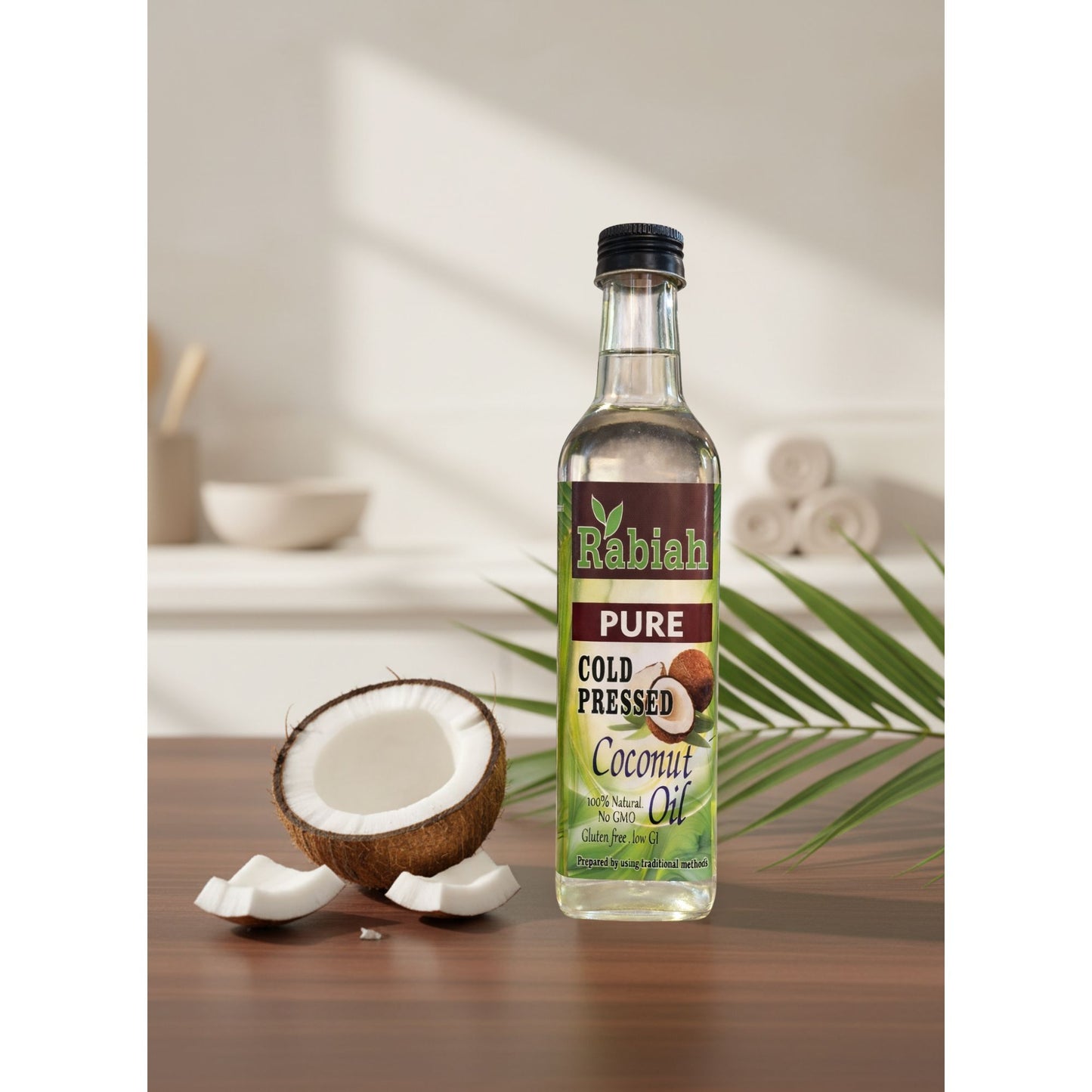 Rabiah Pure Cold Pressed Coconut Oil – 100% Natural | No GMO | Gluten Free